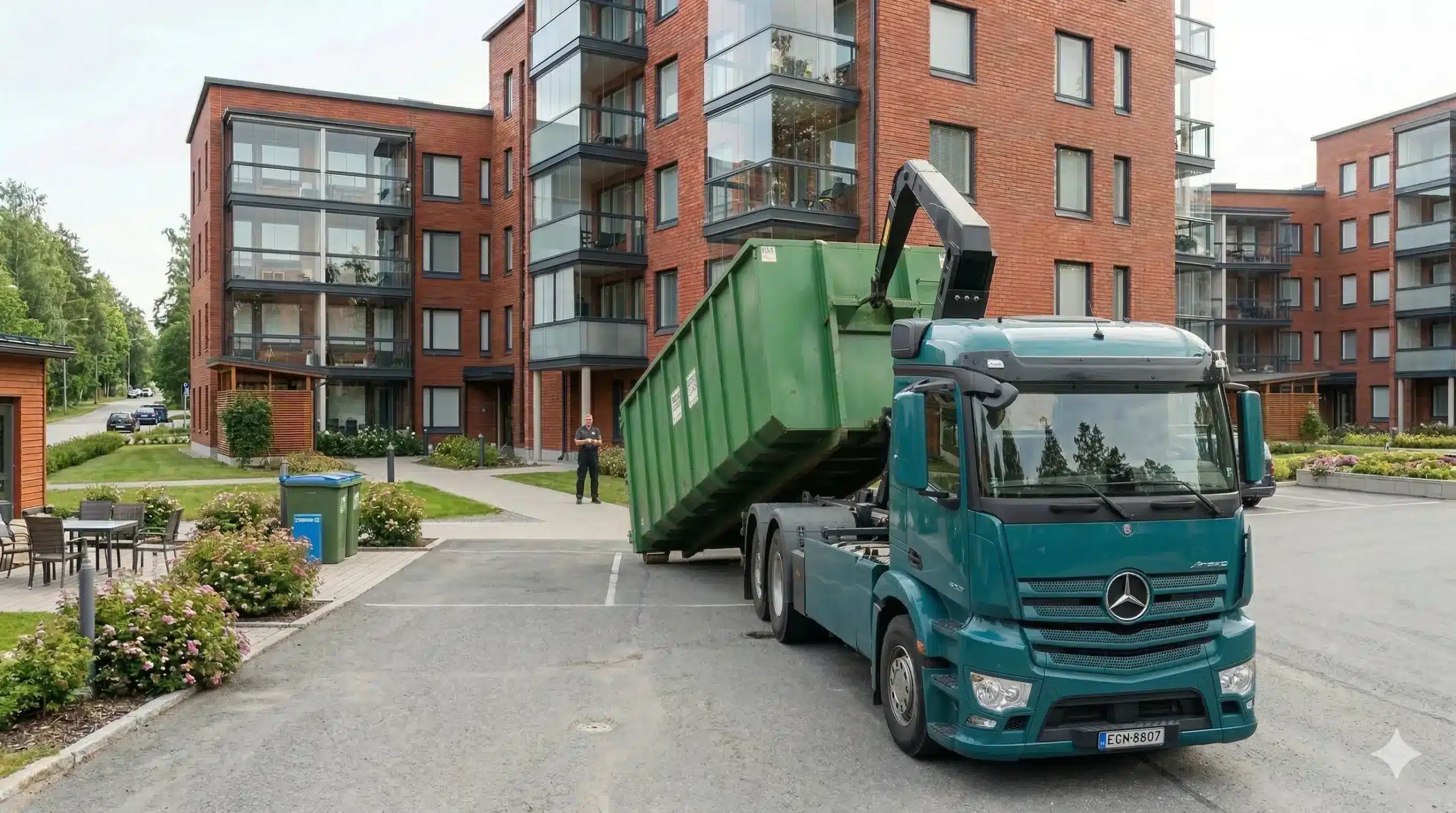 Vaihtolavapalvelu ja konetyöt – näin saat tehokkuutta taloyhtiön kevättalkoisiin